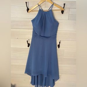 A-line Scoop Asymmetrical Chiffon Bridesmaid Dress